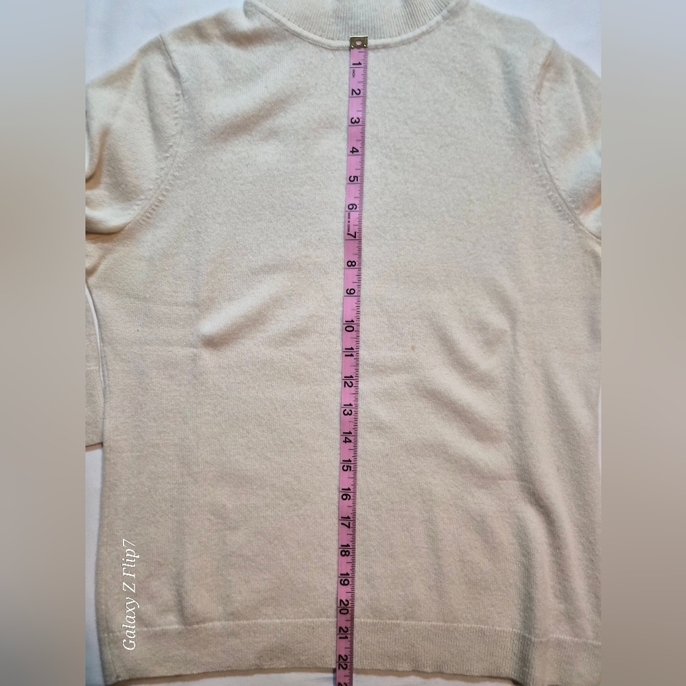 ​Talbots Petites Pure Cashmere Turtleneck Sweater - Cream Ivory - Petite Large - Picture 6 of 9